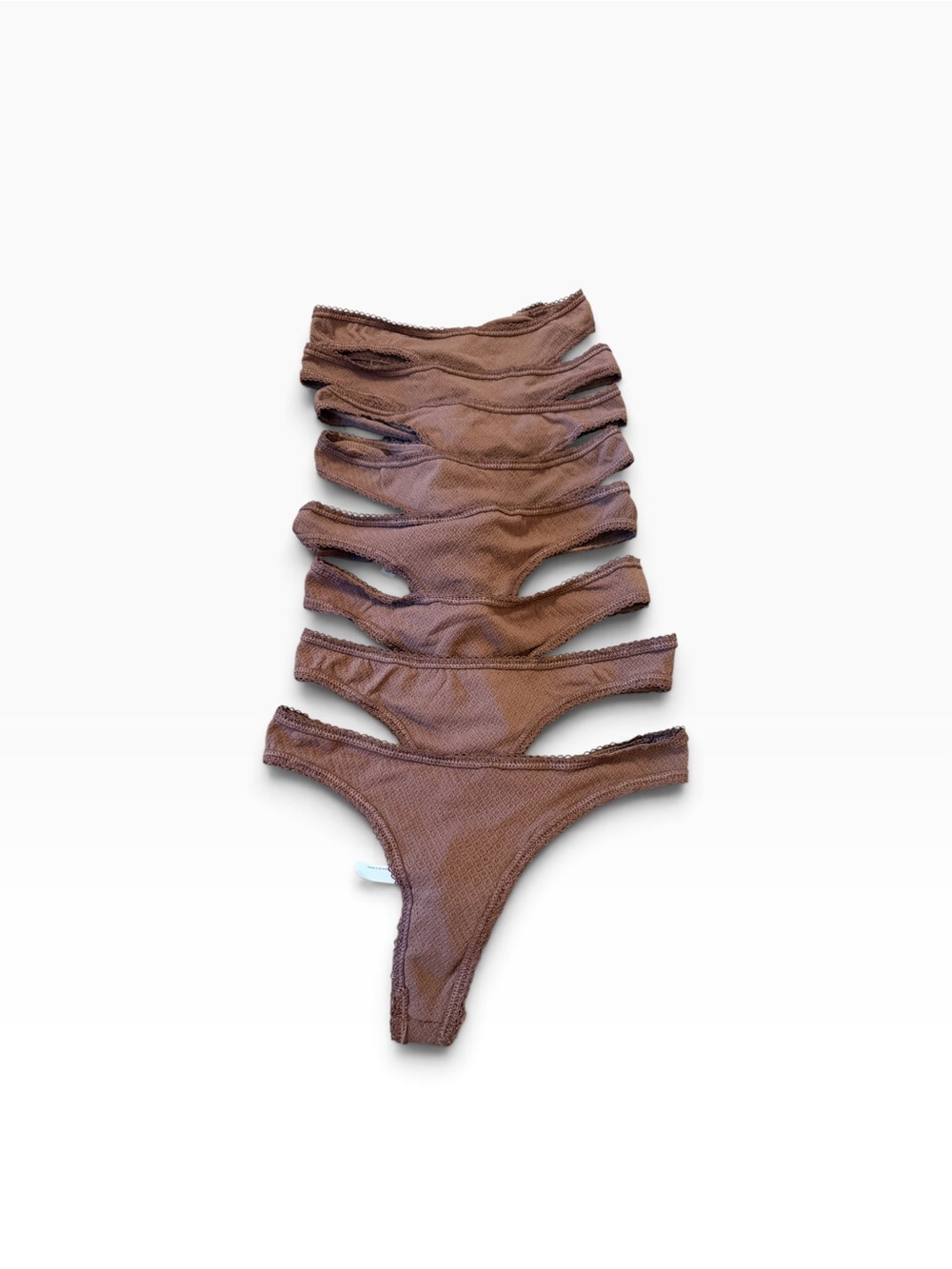 Free People Intimately Thong Underwear Lot of 8 Brown Mauve XS/S New